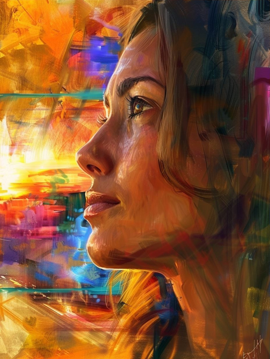 Vibrant Impressionist Portrait of Hope - Image 3