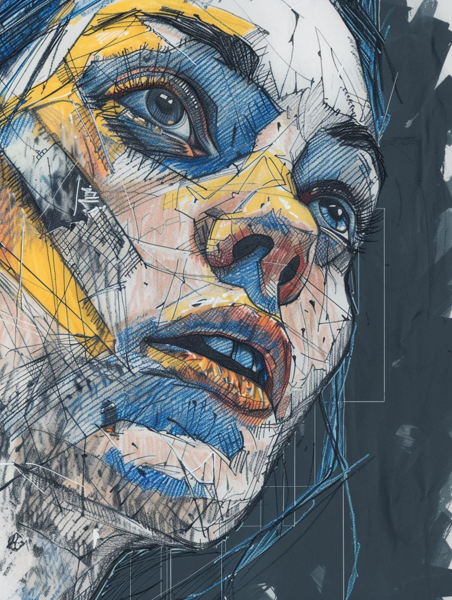 Fragmented Soul Mixed Media Portraits - Image 4
