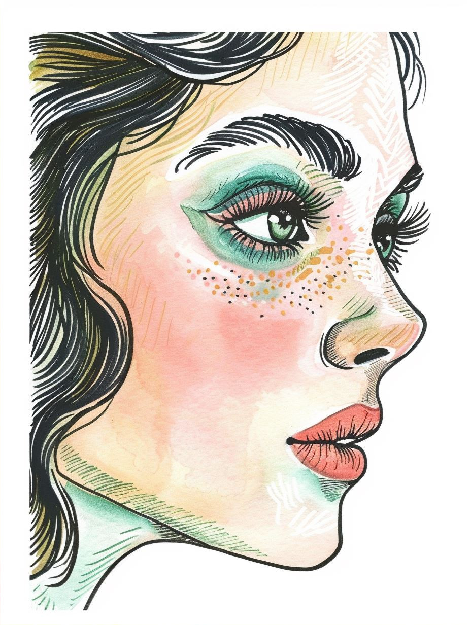 Ethereal Gaze in Pastel Hues - Image 2