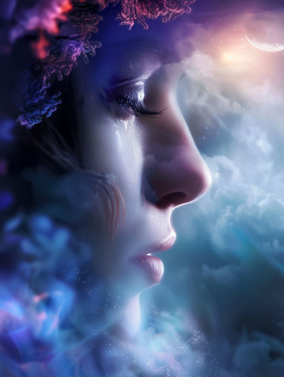 Ethereal Portraits in Cosmic Mist - Image 1