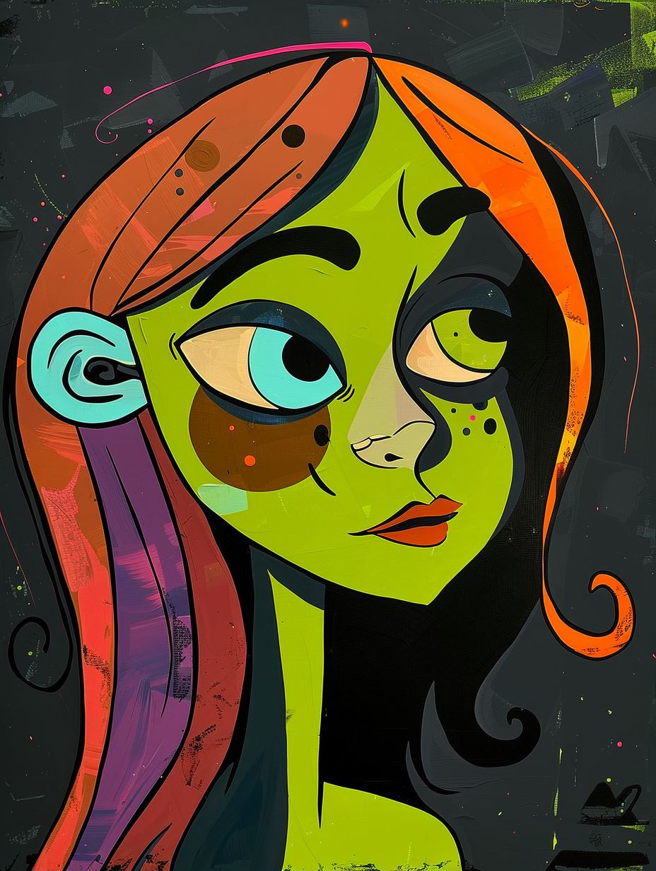 Neon Surrealist Female Portraits - Image 1