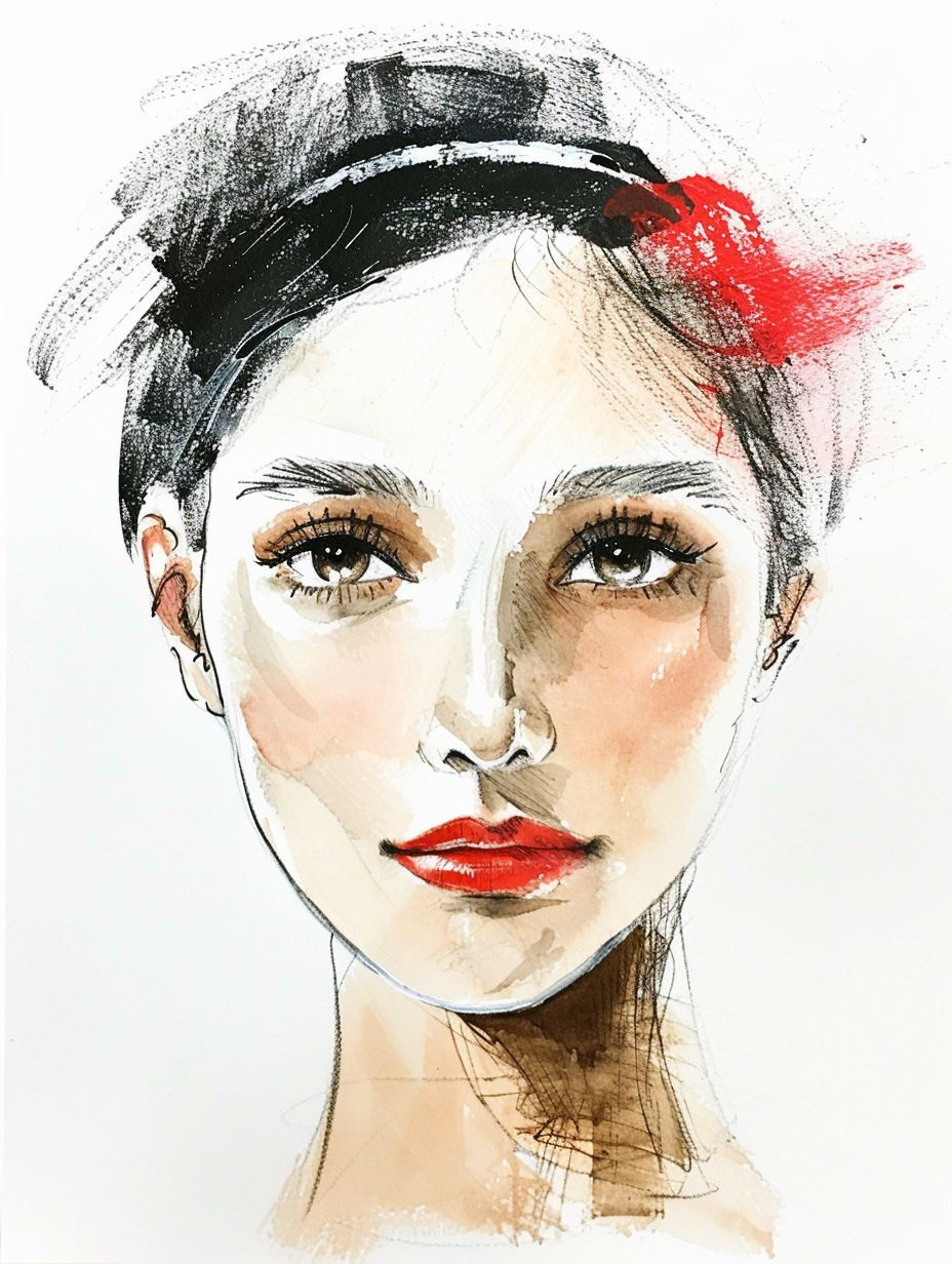 Ethereal Watercolor Female Portraits - Image 2