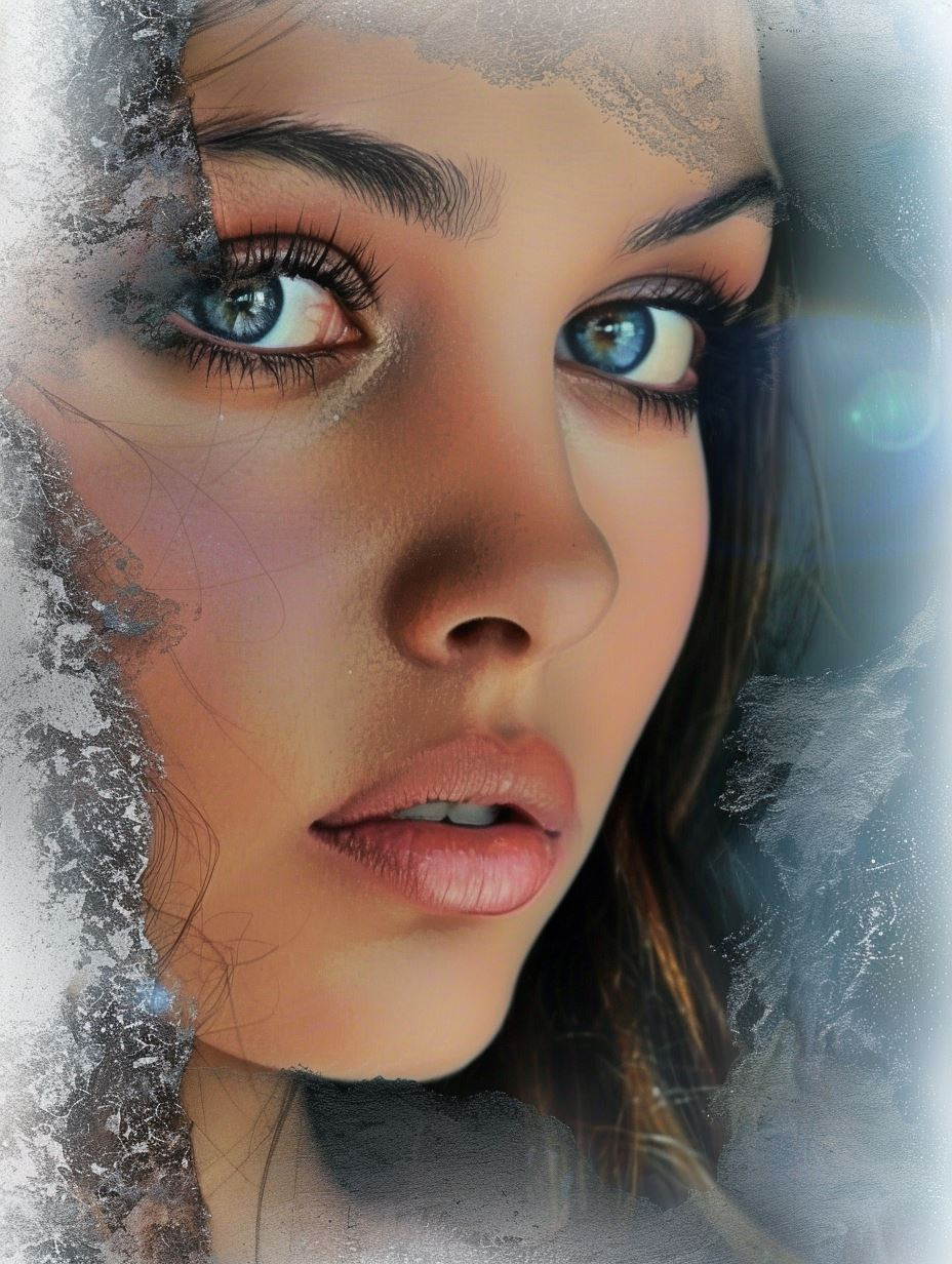 Ethereal Gaze in Soft Mist - Image 2