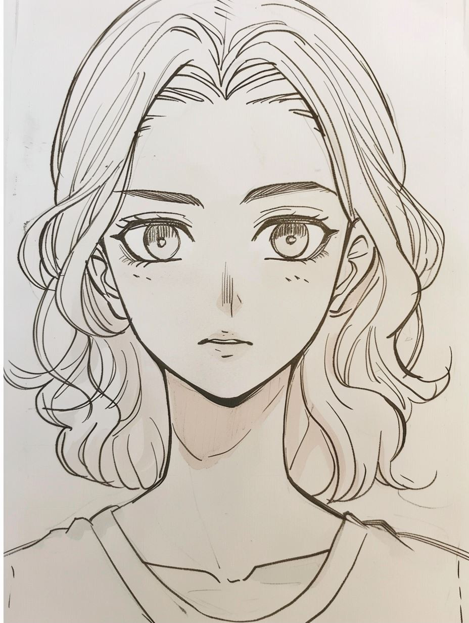 Emotional Expressions in Manga Character Sketches - Image 1