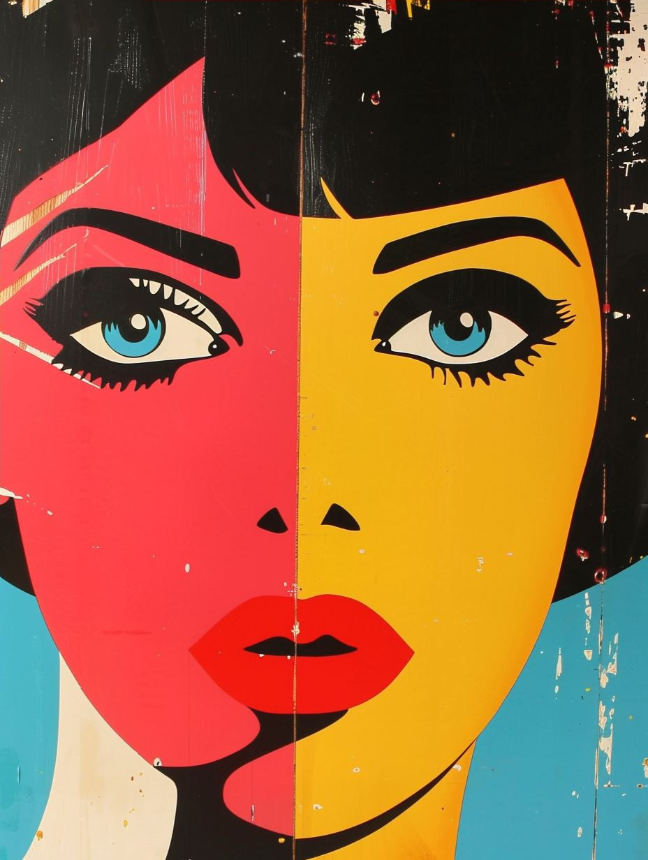 Vibrant Pop Art Quad Portrait - Image 4