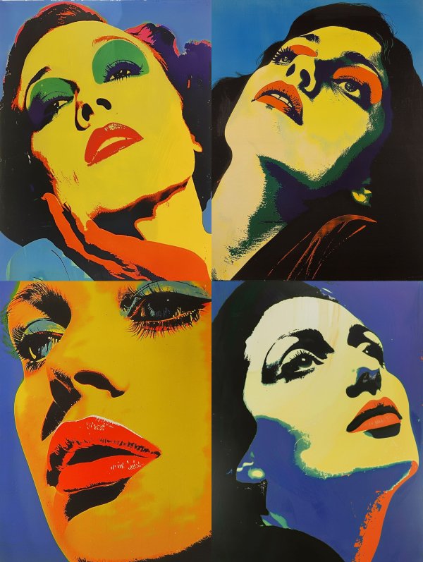 Vibrant Pop Art Portrait Grid