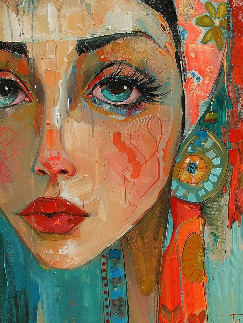 Vibrant Palette Impressionist Portrait - Image 4