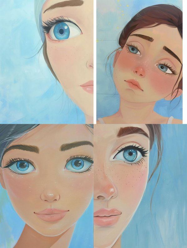 Ethereal Blue Gaze Portraits