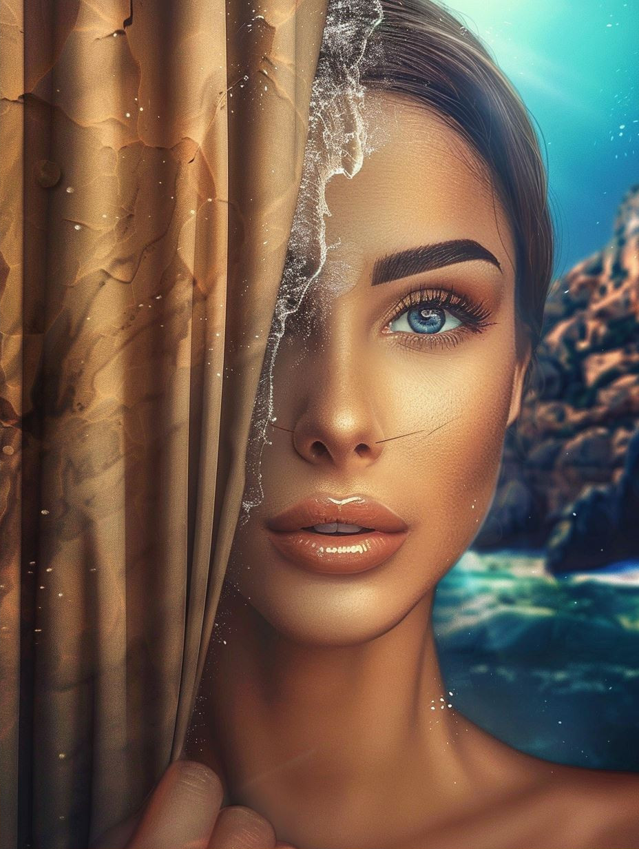 Ethereal Gaze Amidst Golden Embers - Image 2