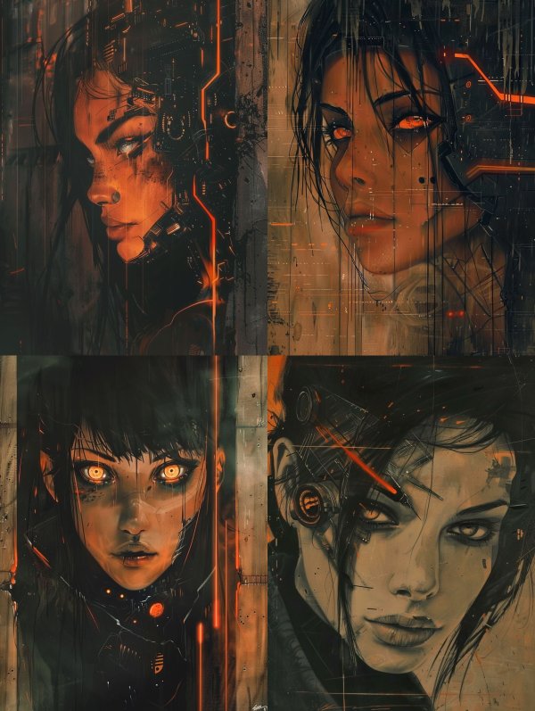 Neon Shadows: Cybernetic Visions
