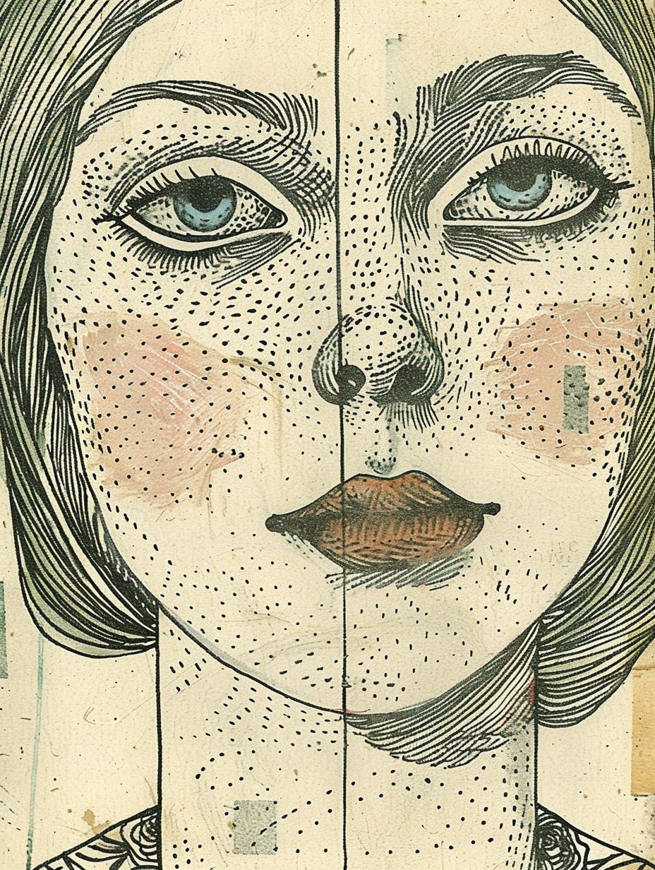 Vintage Halftone Portrait Study - Image 3