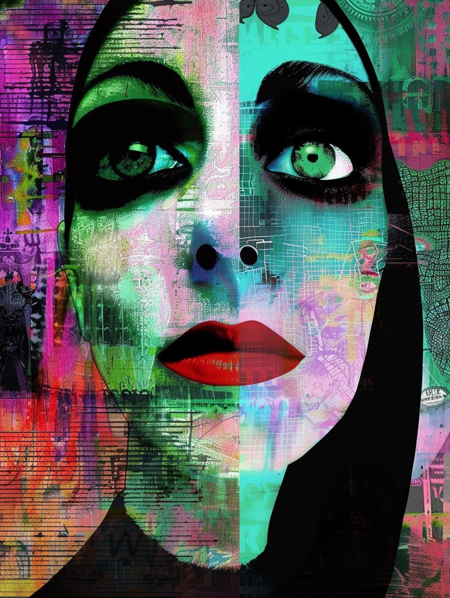 Fragmented Neon Soul Portrait - Image 3