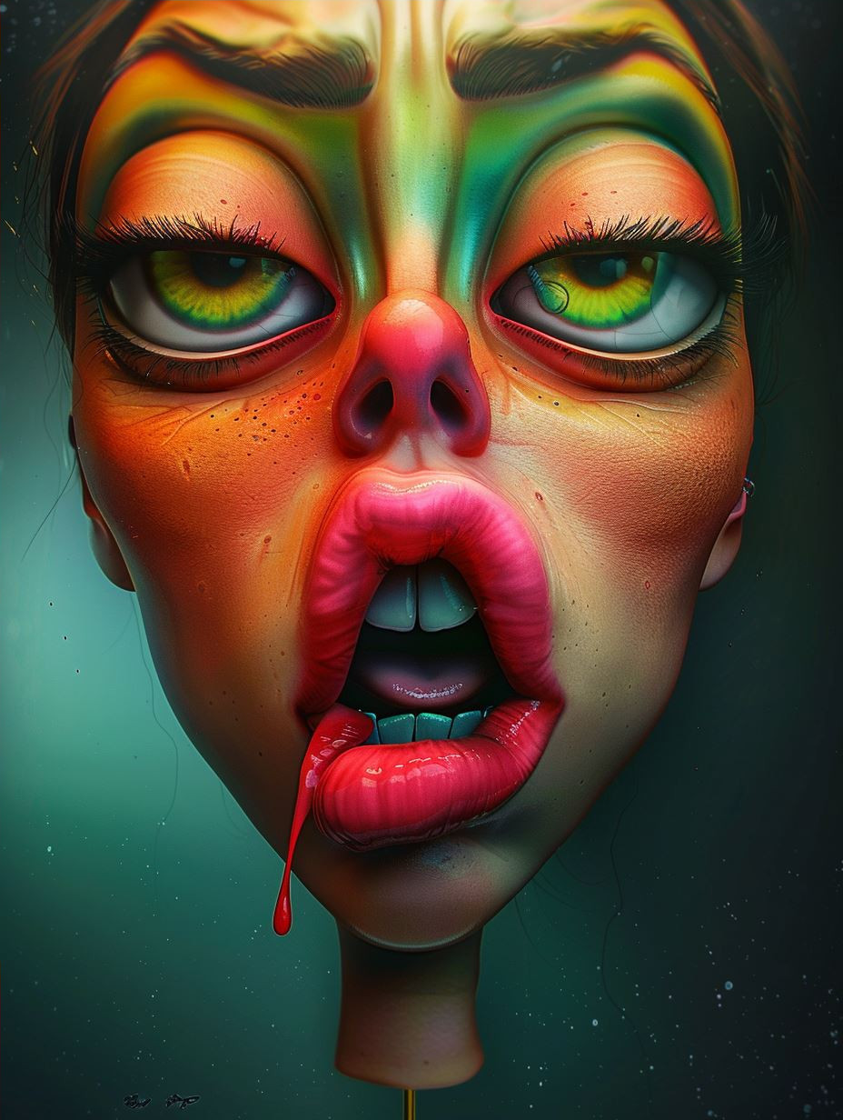 Neon Dreams: A Surreal Portrait Collage - Image 4