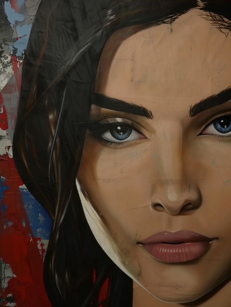 Ethereal Gaze in Digital Oil - Image 3