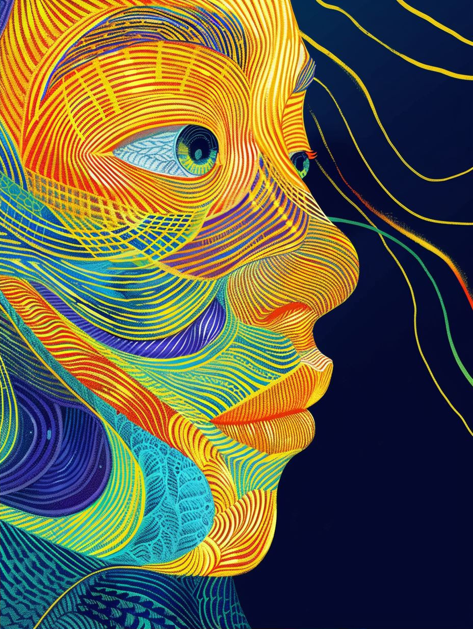 Prismatic Flowing Portrait Study - Image 2