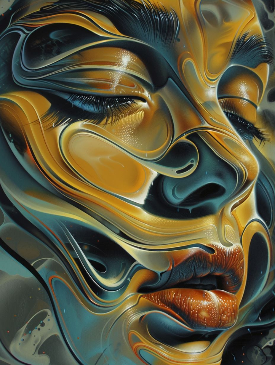 Fluid Gold and Azure Portraits - Image 3