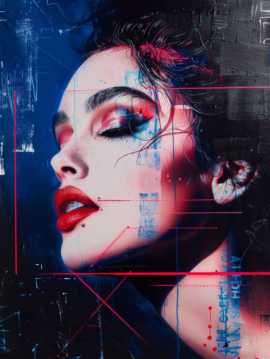 Neon Glitch Cybernetic Portraiture - Image 2