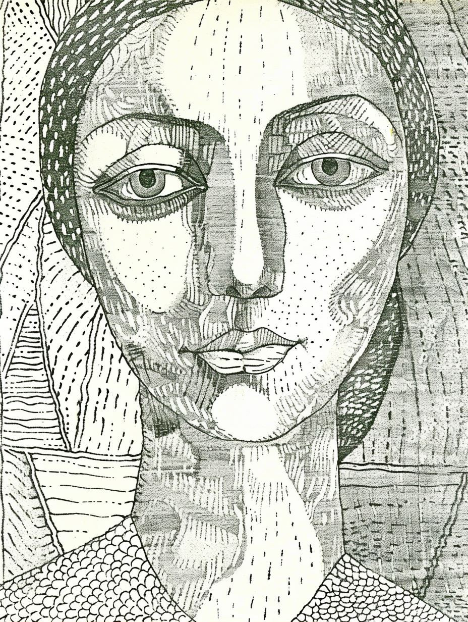 Ethereal Line Art Portrait Study - Image 2