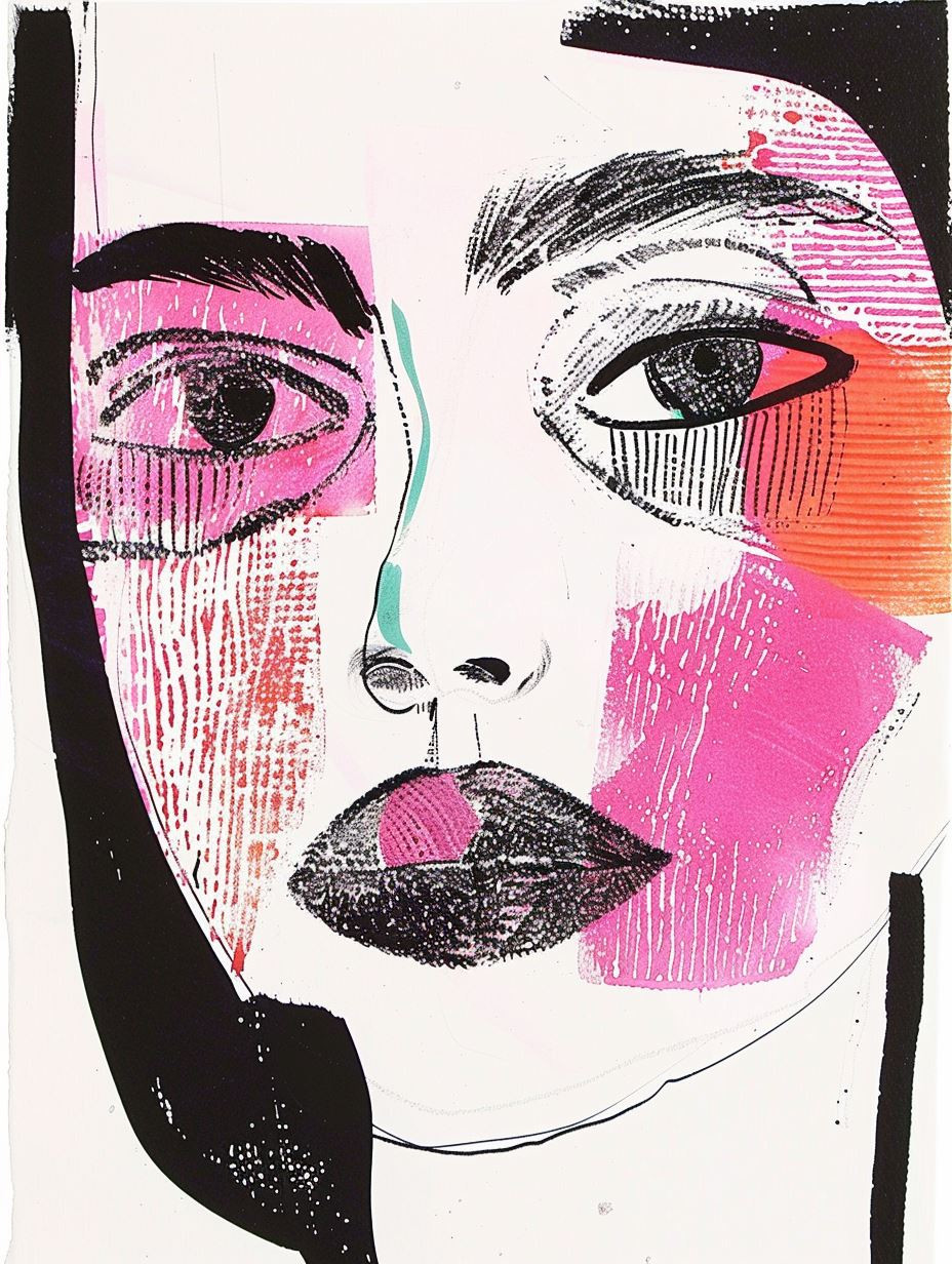 Neon Visions: A Study in Pink Portraits - Image 2