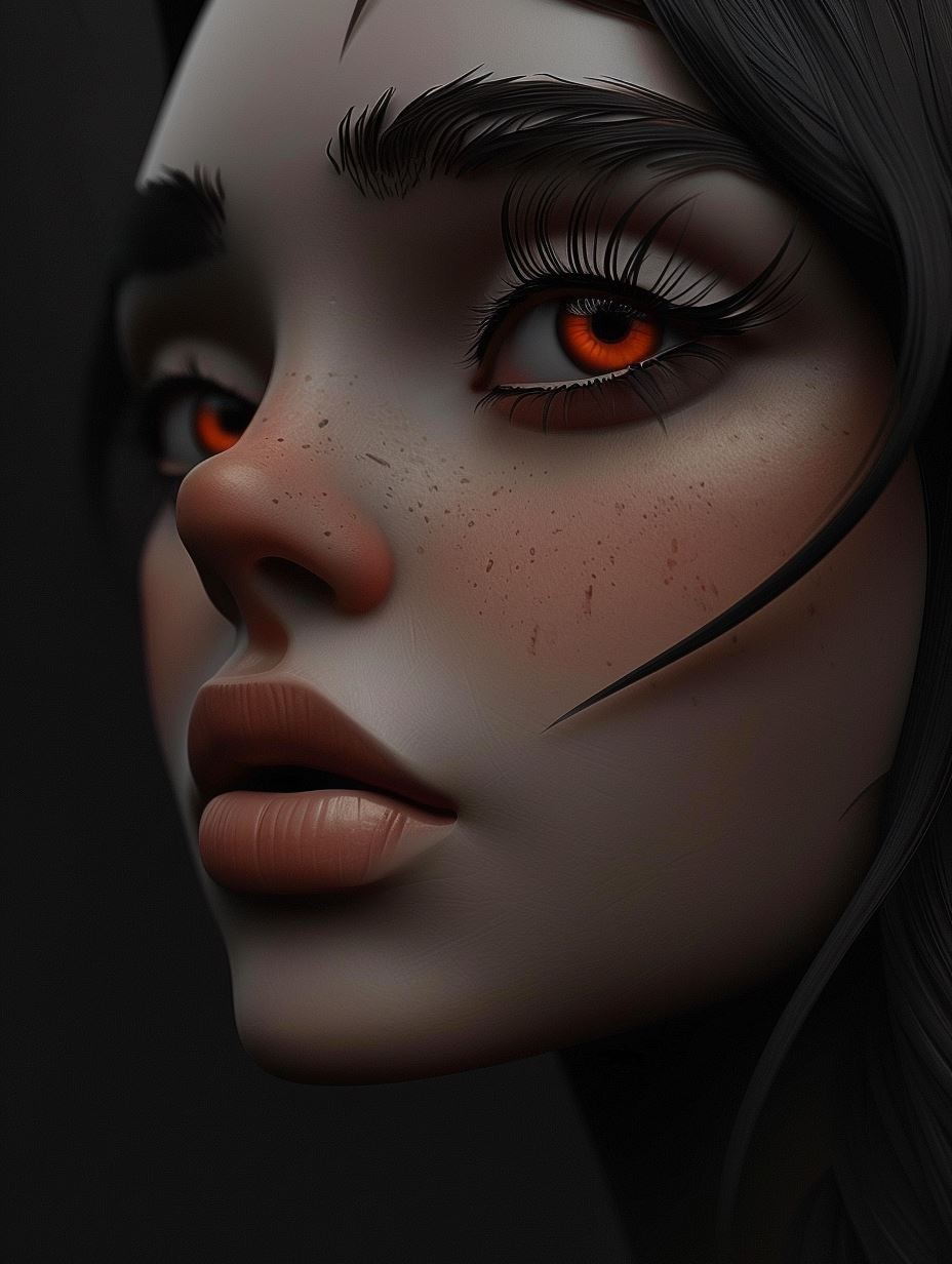 Serene Gaze in Earthy Tones - Image 2