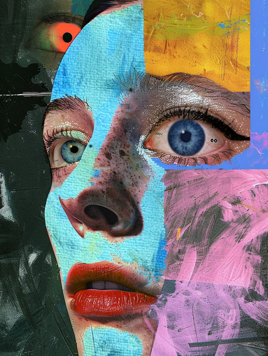 Fragmented Psyche Mixed Media Portrait - Image 1