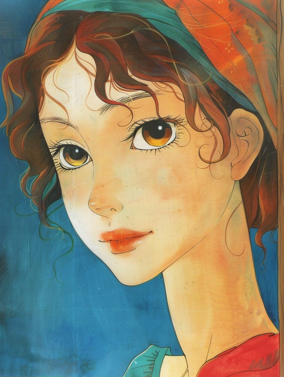 Ethereal Gaze in Watercolor - Image 1