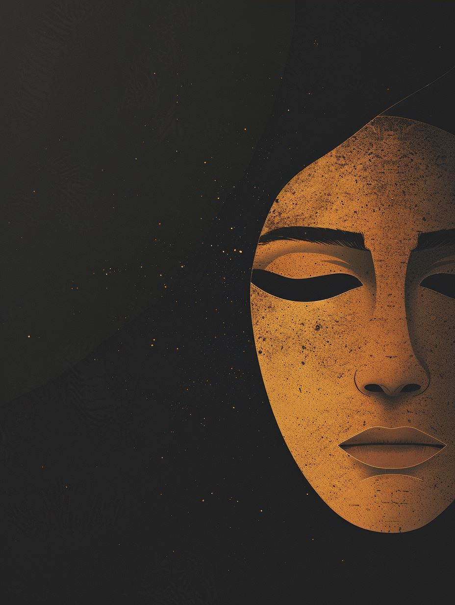 Golden Shadows Minimalist Portraiture - Image 4