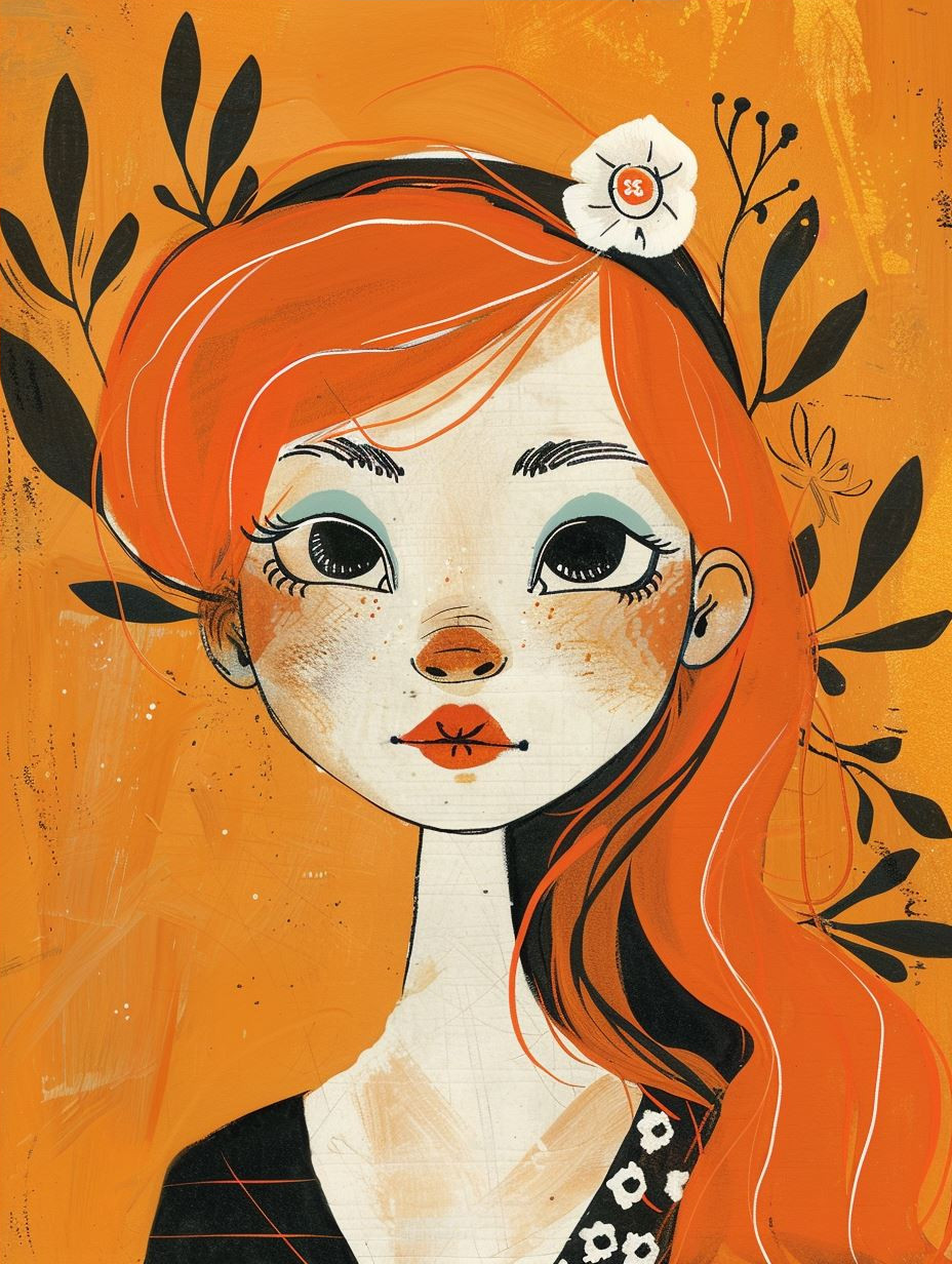 Orange Hues and Stylized Gazes - Image 4