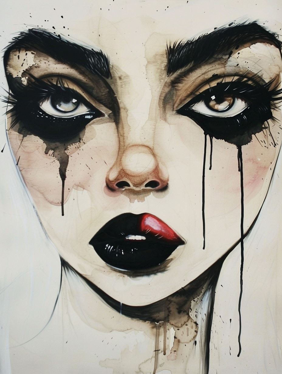 Melancholy Muse: A Study in Ink - Image 3