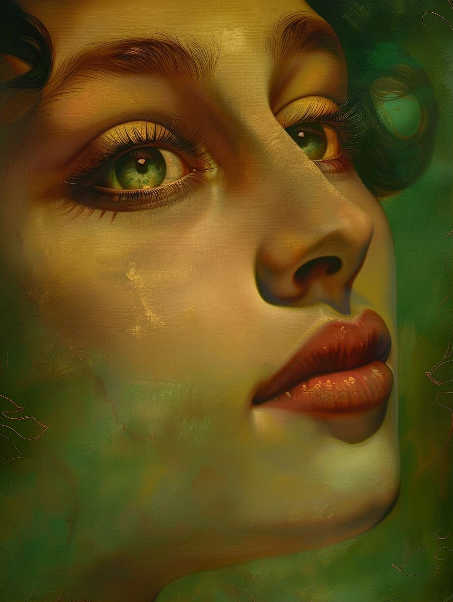 Ethereal Portraits in Verdant Hues - Image 1