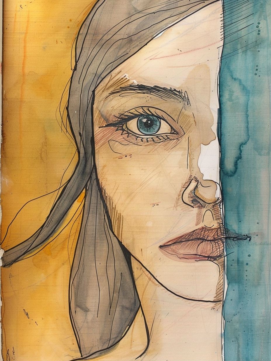 Raw Watercolor Portrait Study - Image 2