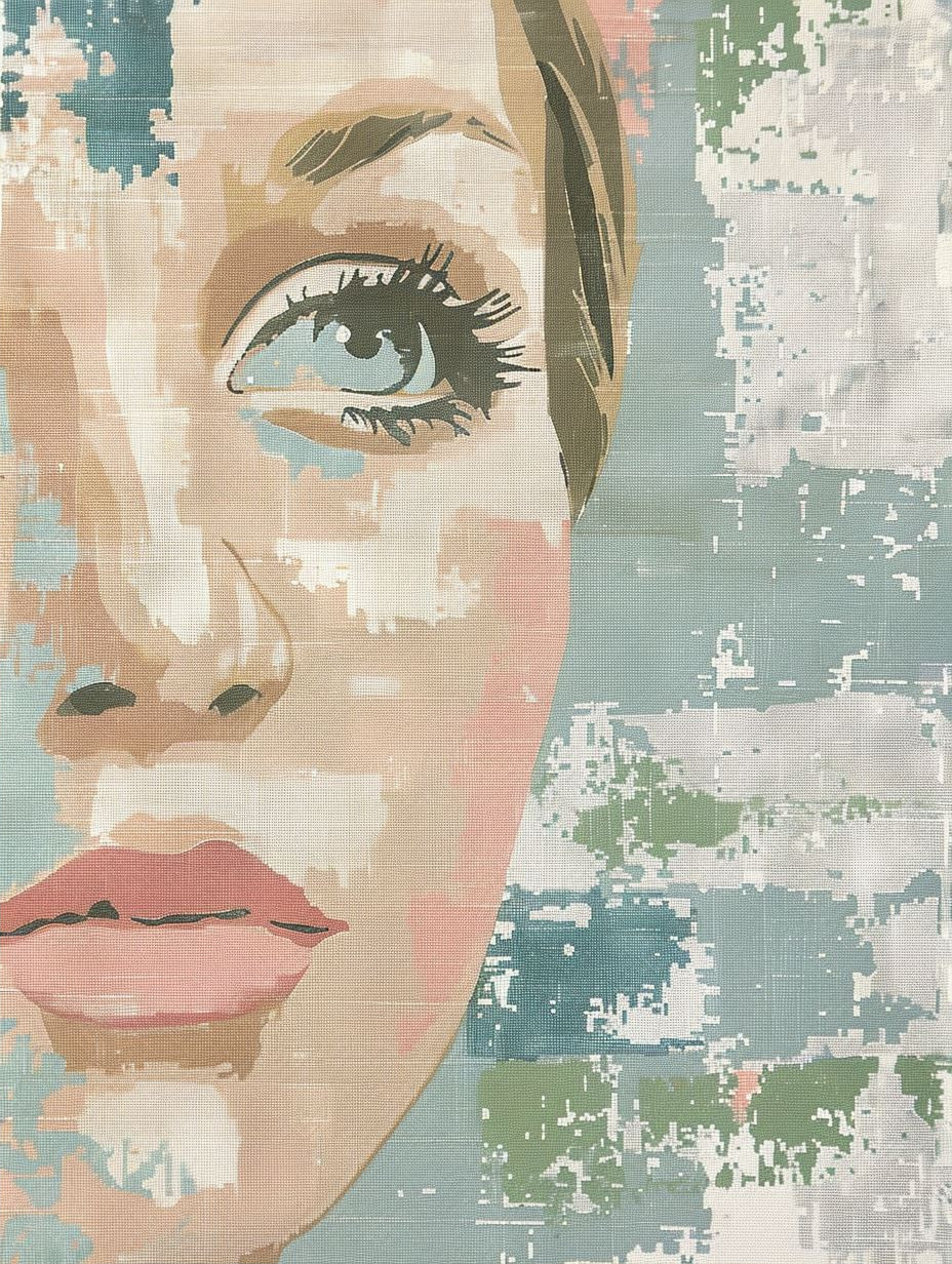 Fragmented Pastel Portrait Study - Image 2