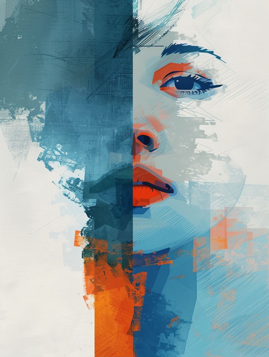 Fragmented Soul in Azure Tones - Image 1