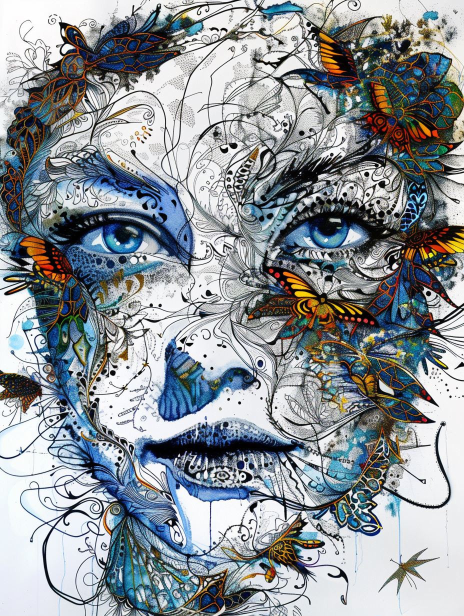 Azure Butterfly Dream Portrait