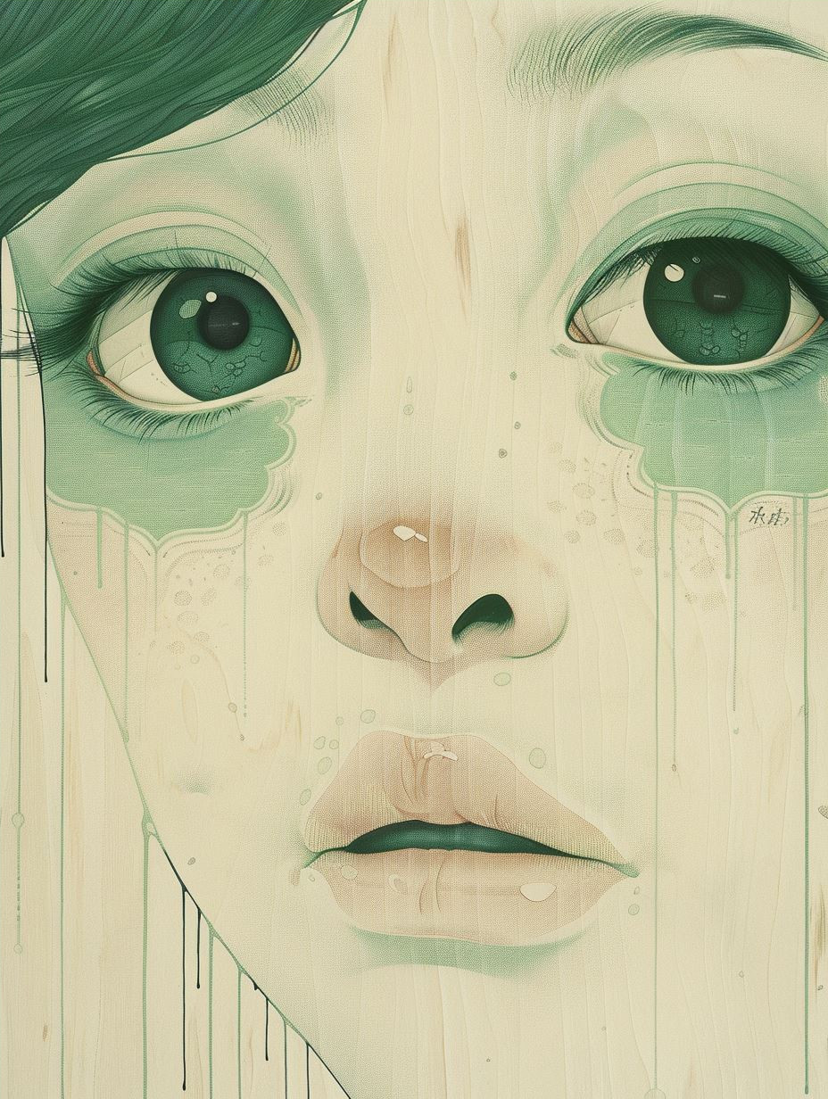 Ethereal Melancholy in Muted Green - Image 4