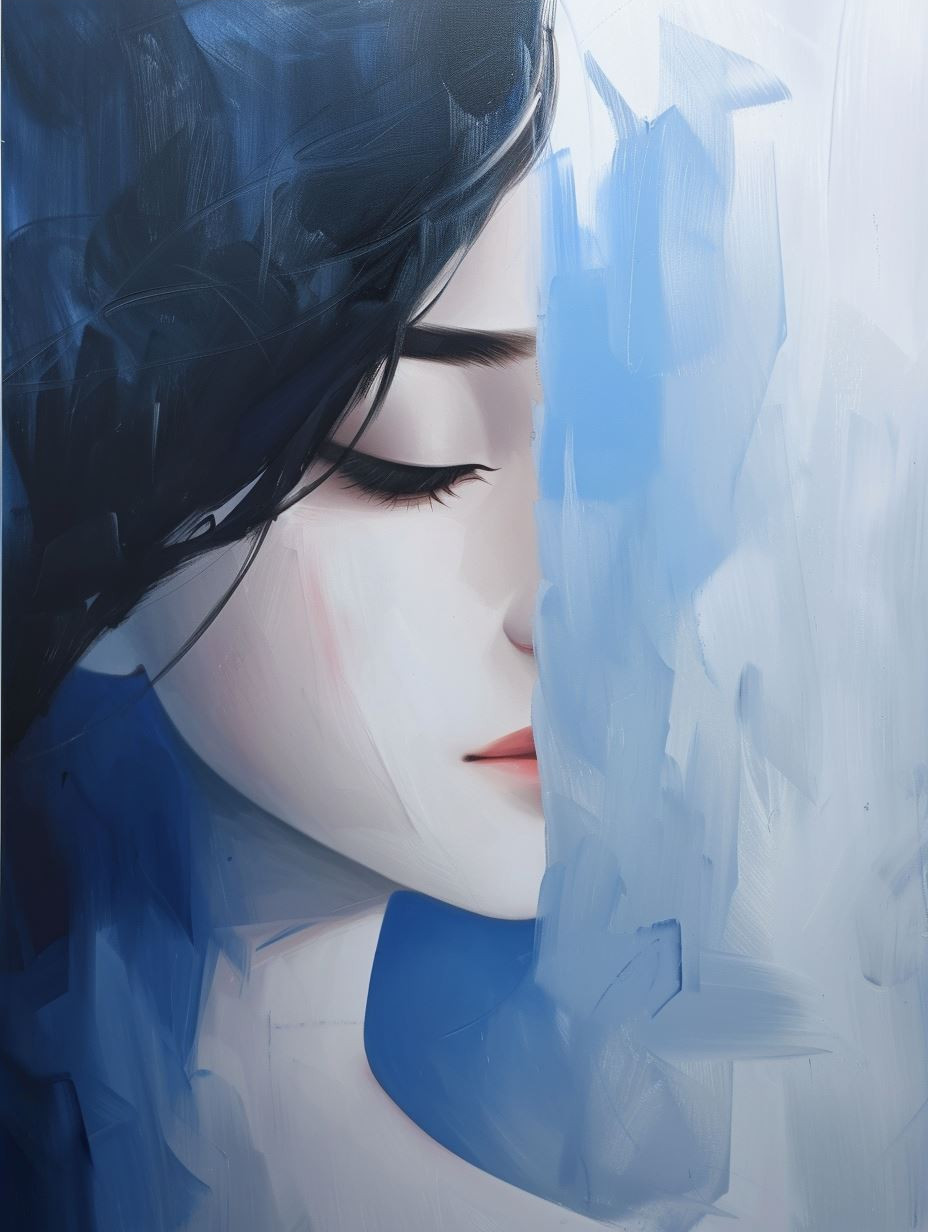 Melancholy Monochrome Digital Portrait - Image 4