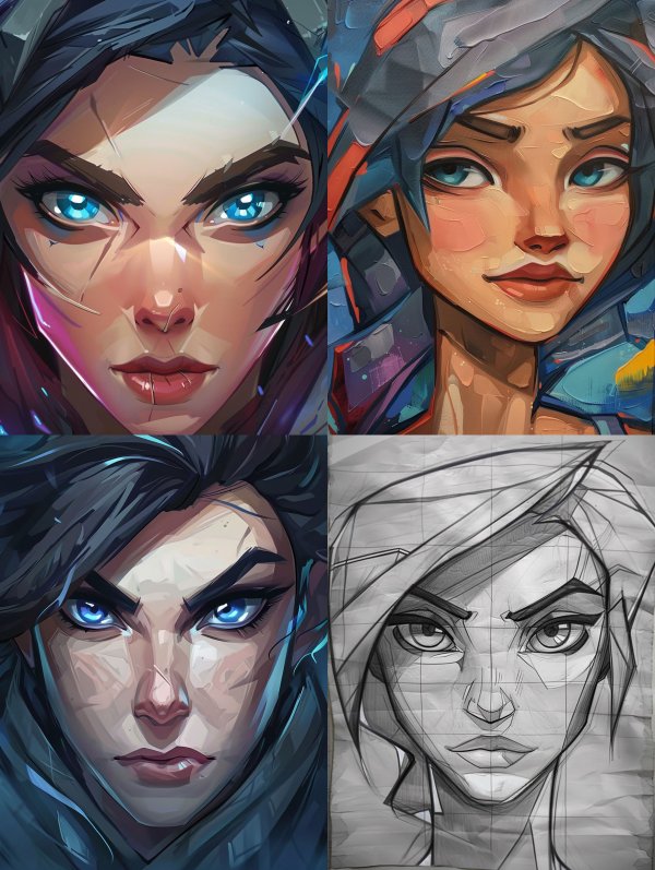 Neon Cybernetic Gaze Portrait