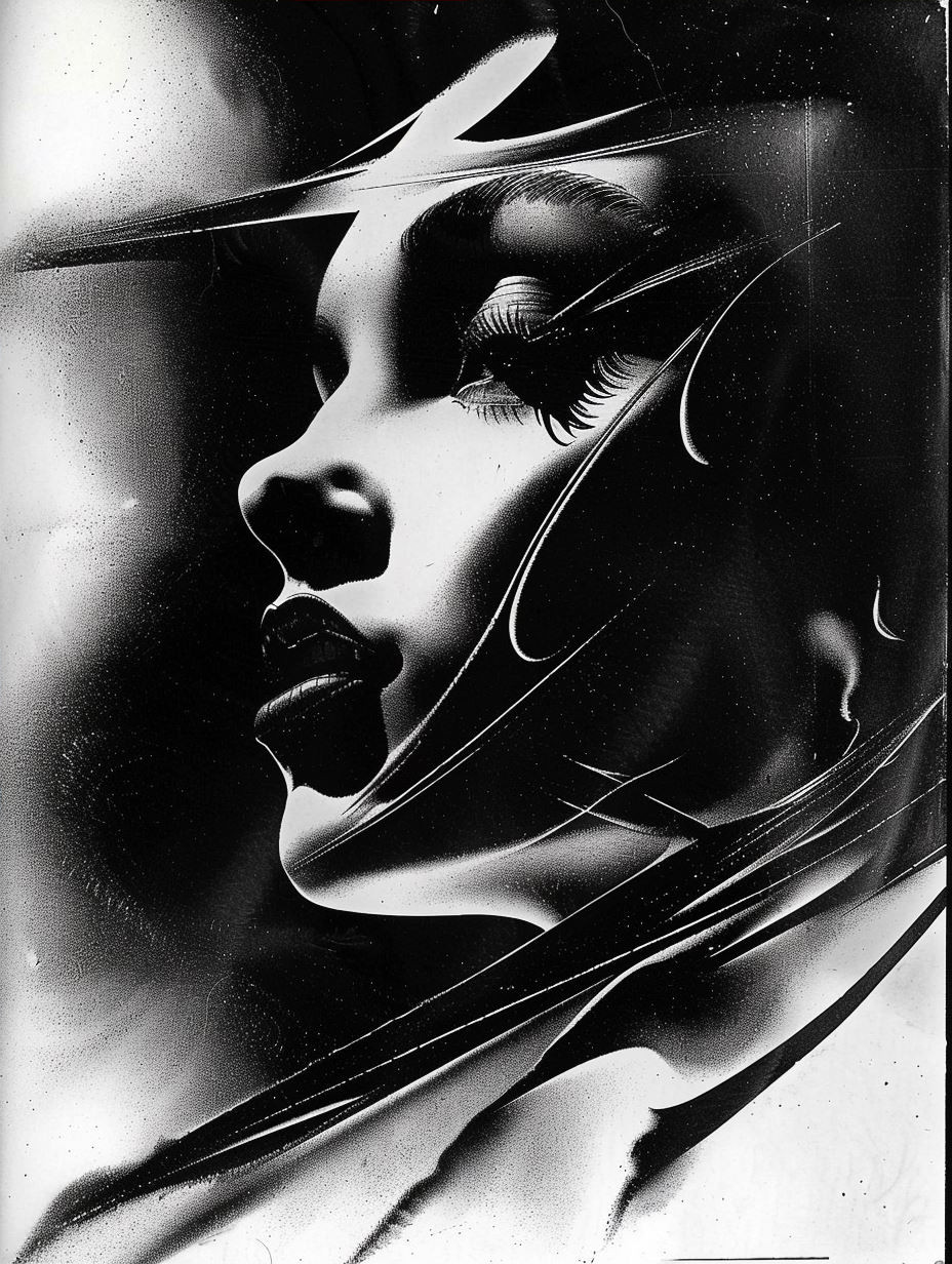 Futuristic Noir Cybernetic Portrait - Image 4