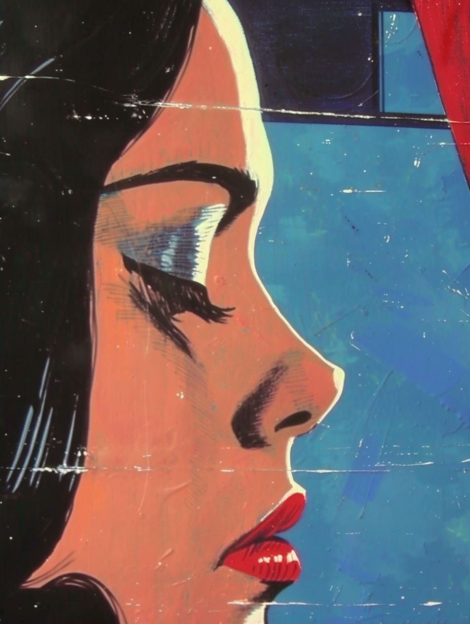 Vintage Noir Pop Art Portrait - Image 2