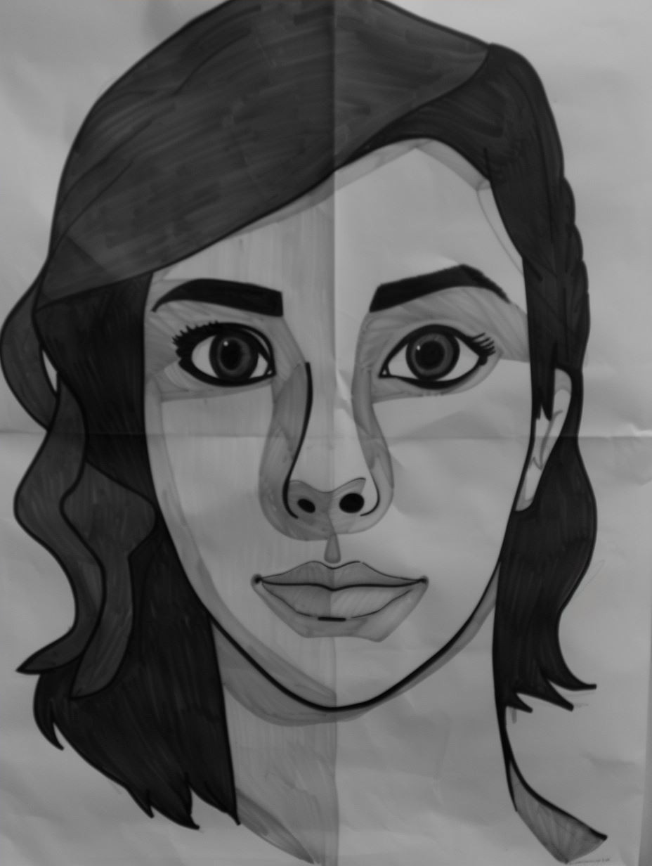 Monochrome Noir Profile Sketch - Image 4