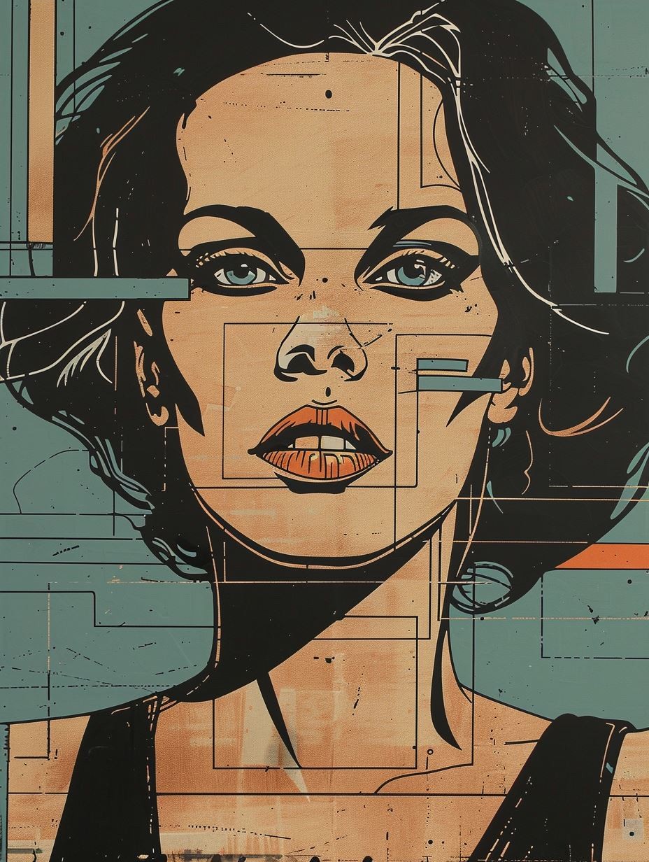 Cybernetic Blueprint Portrait Art - Image 4