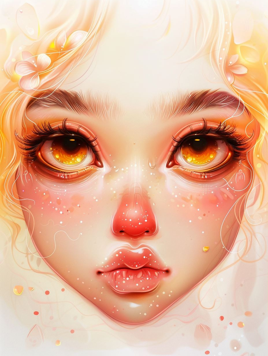 Golden Glow Ethereal Anime Portrait Collection - Image 3