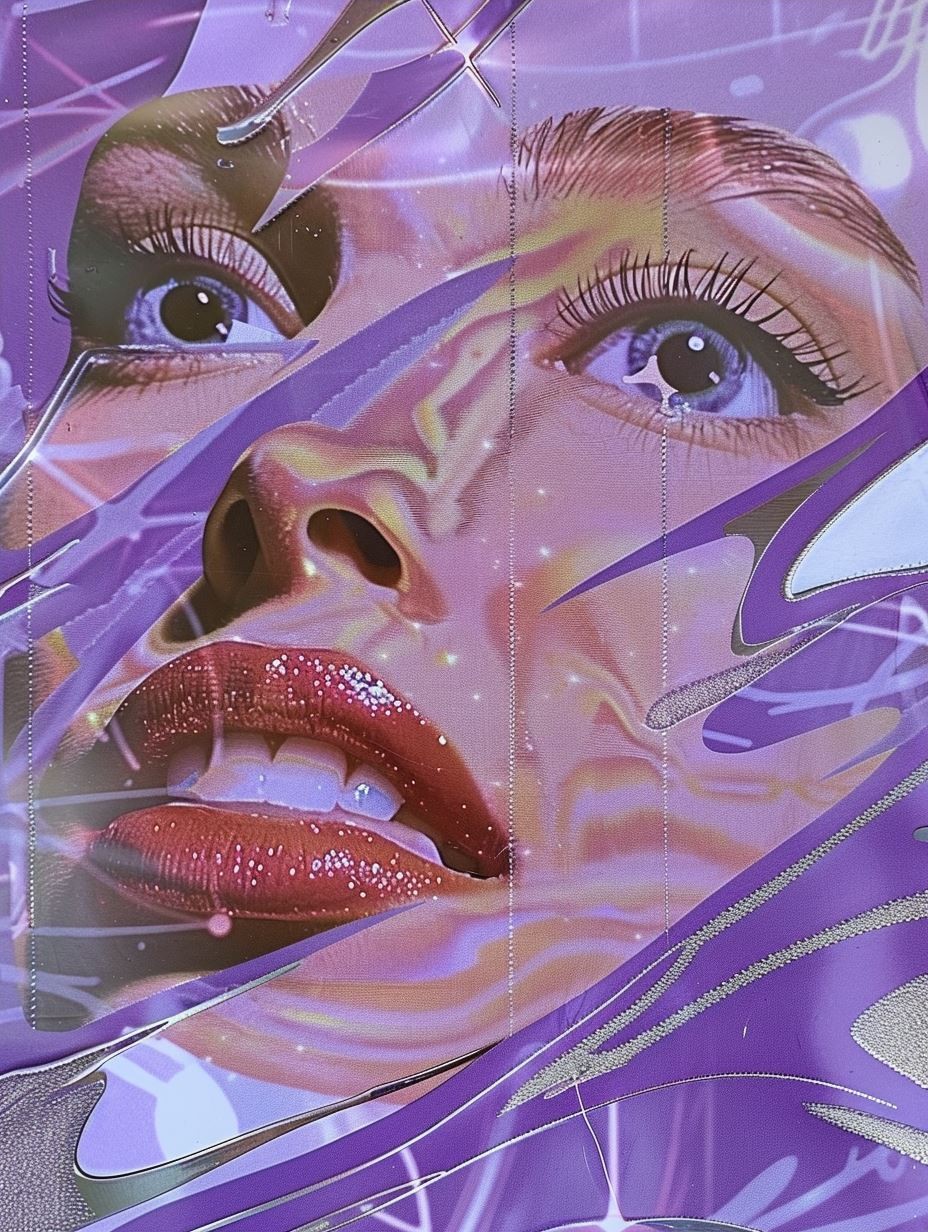 Neon Violet Surrealist Portrait - Image 4