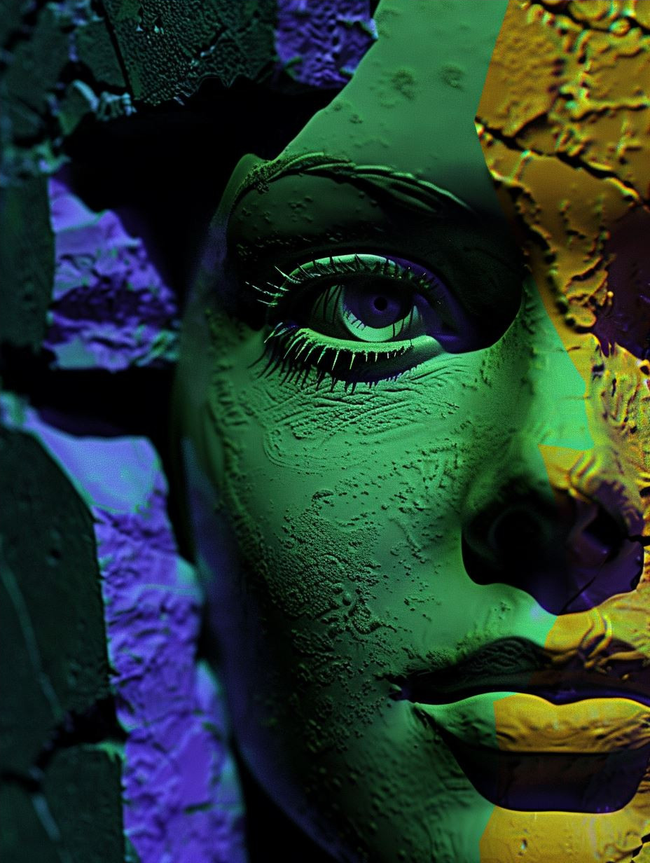Torn Purple Paper Portrait - Image 4