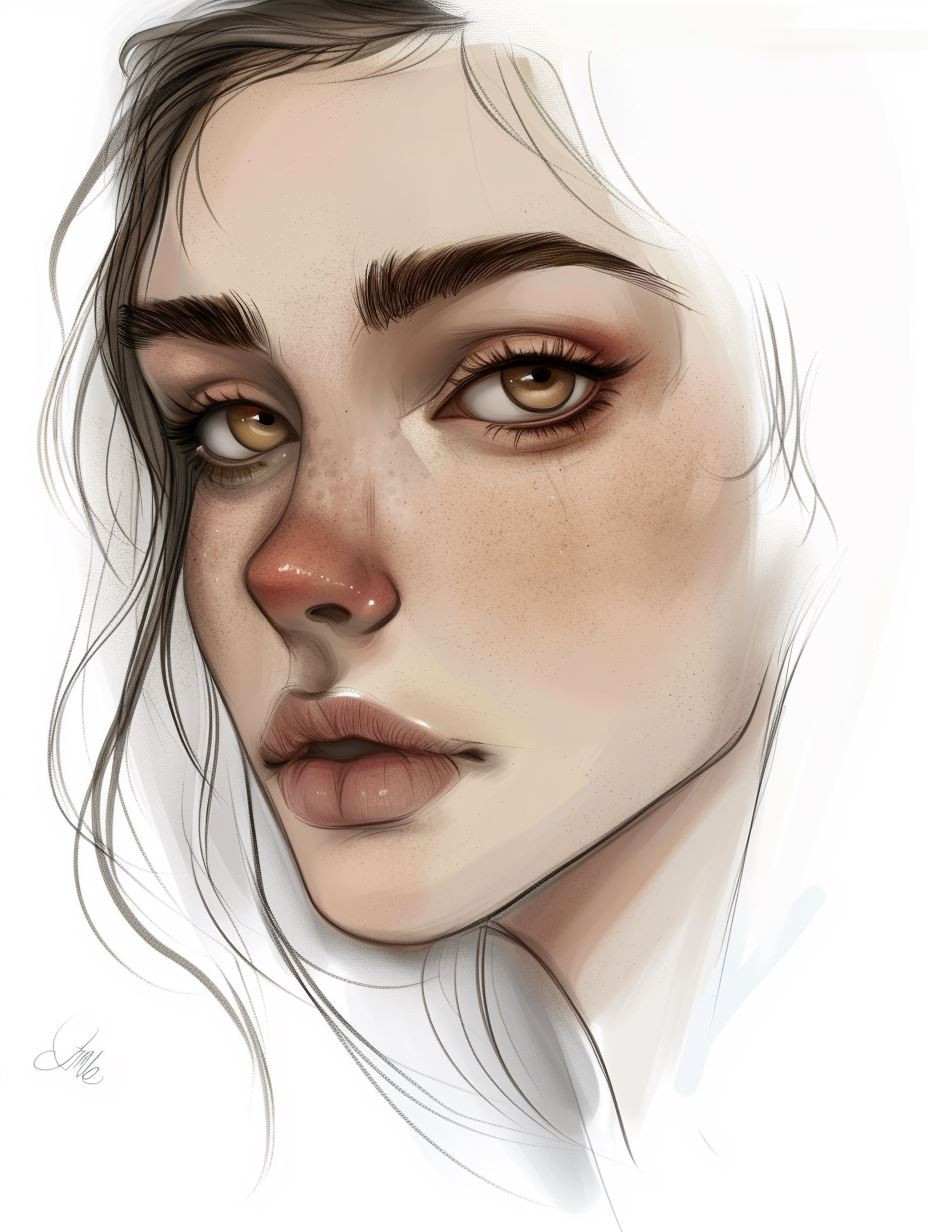 Ethereal Beauty: Digital Portrait Study - Image 4