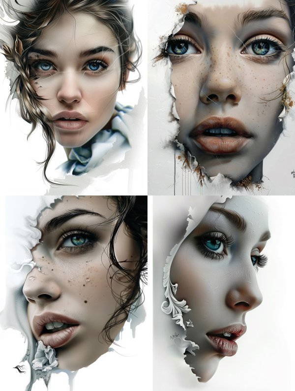 Ethereal Gaze in Digital Silk