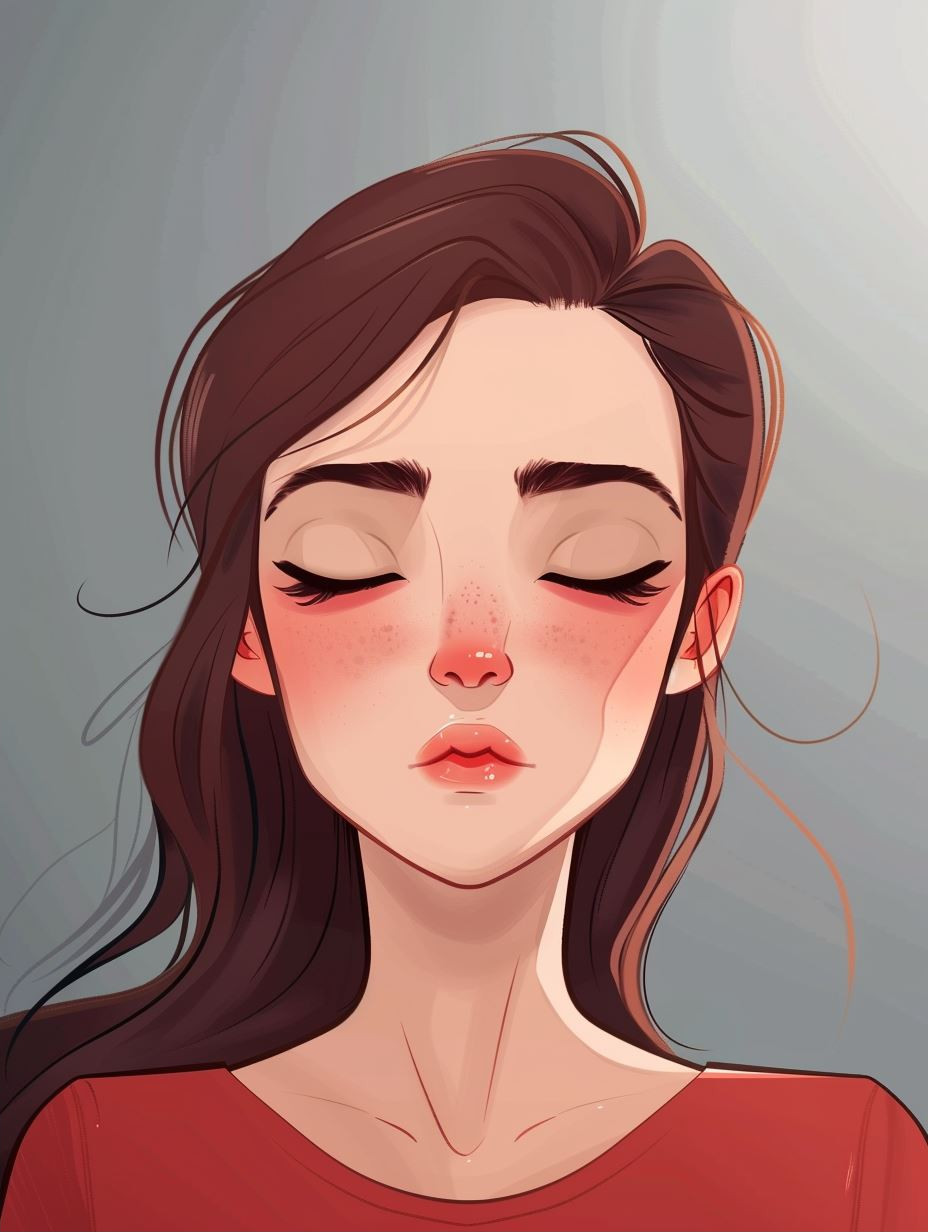 Soft Digital Portrait with Freckles - Image 2