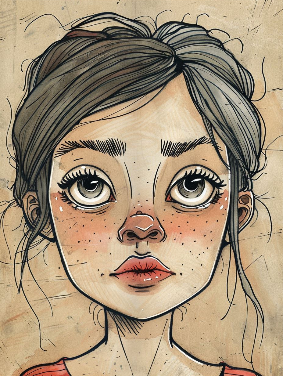 Rustic Hand-Drawn Portrait Studies - Image 3