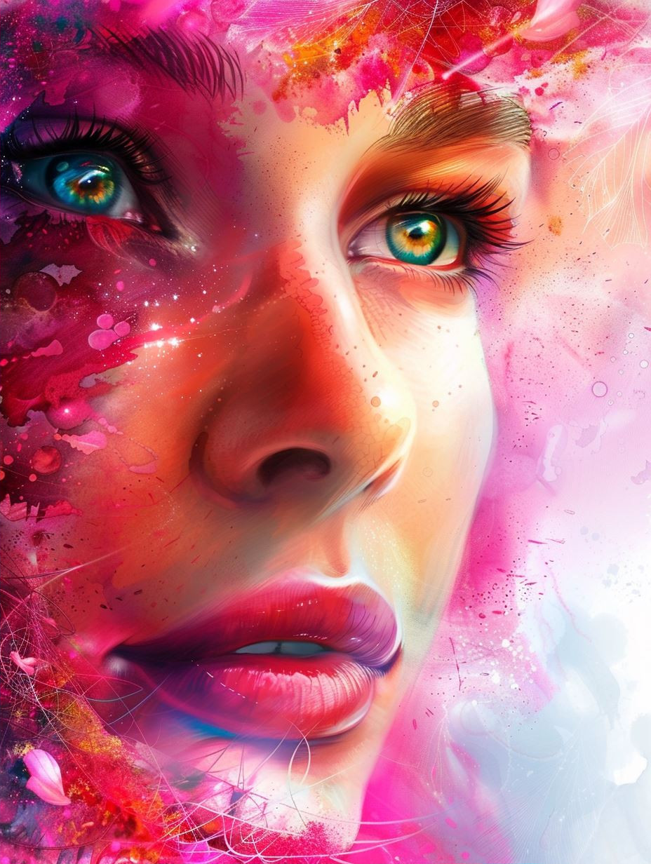 Neon Watercolor Ethereal Portrait - Image 2