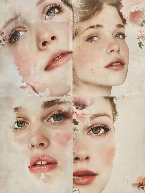 Ethereal Floral Portraits Collage